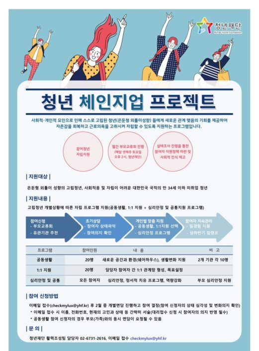 20년 청년체인지업프로젝트 참가자모집